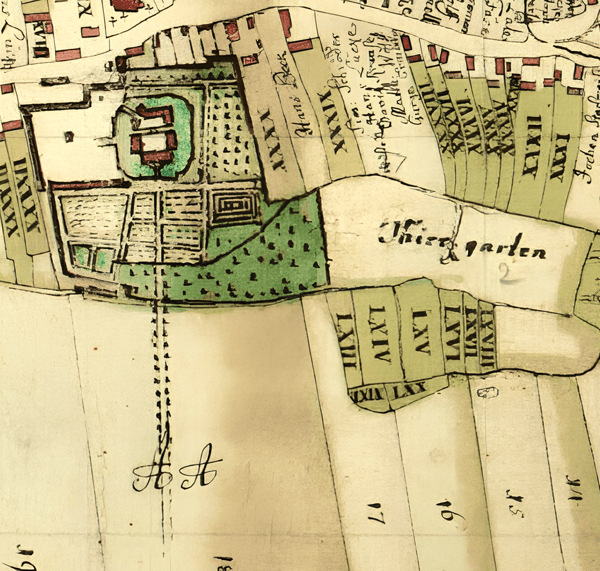 Barockgarten Angern – Flurkarte von 1750